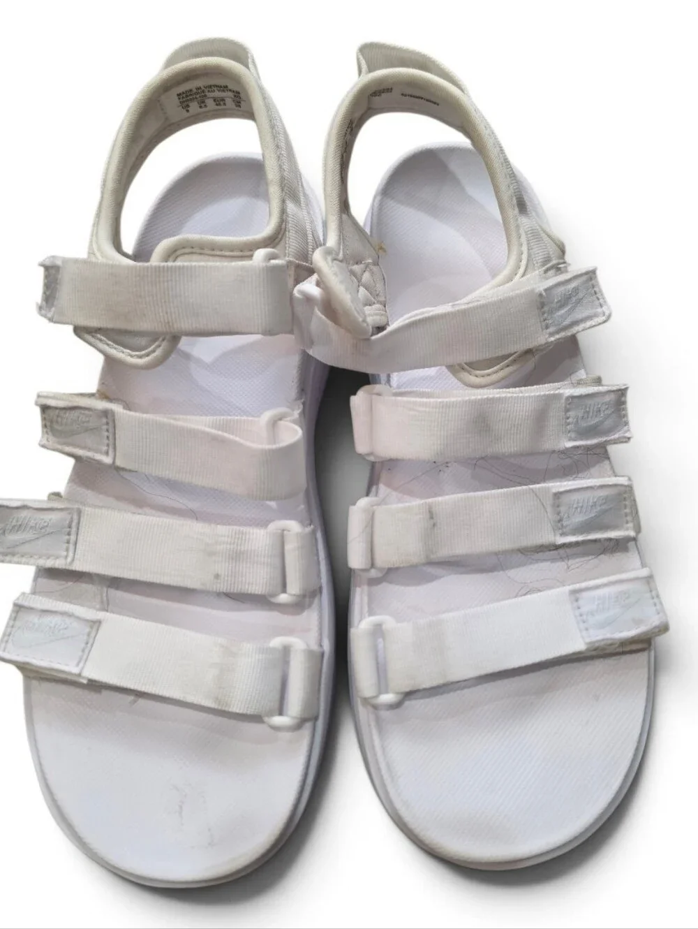 Nike Icon Classic platform sandals Size 9 PLATIMUM WHITE Platform